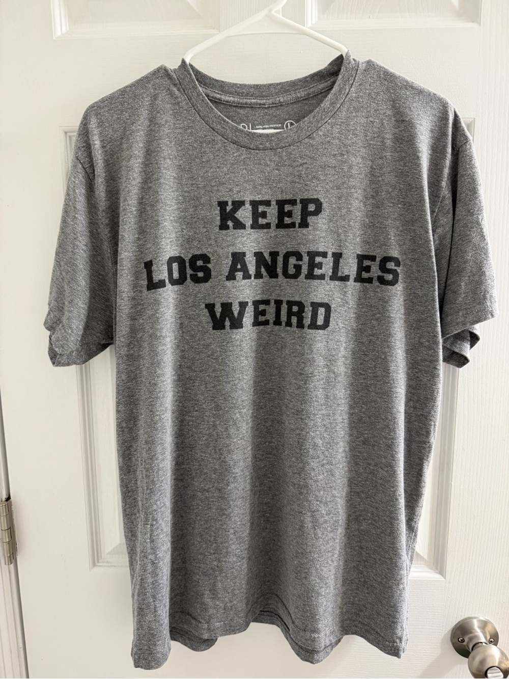Keep Los Angeles Weird Graphic Tee Shirt- Gray Large L Vintage